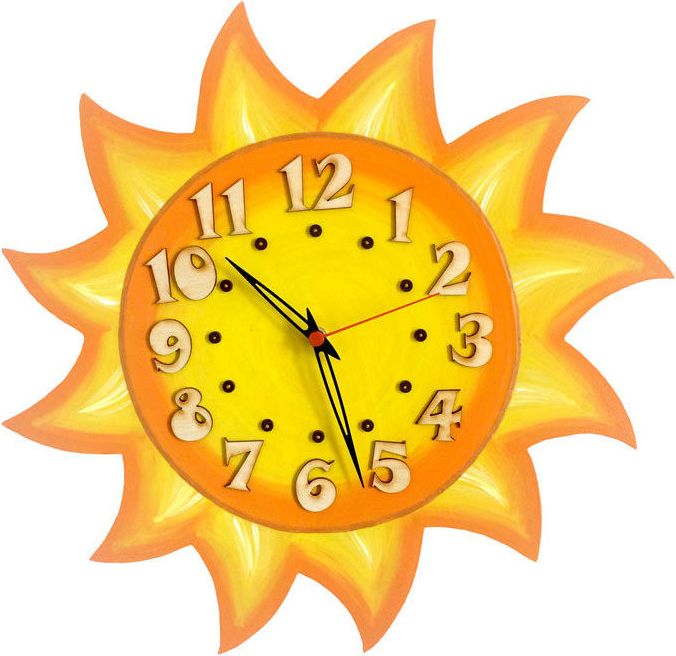 Nástěnné dřevěné Dětské hodiny Sluníčko - obrázek 1