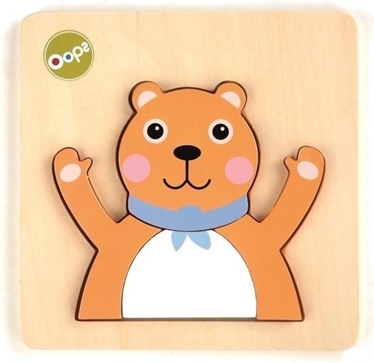 Oops První dřevěné puzzle medvídek - obrázek 1