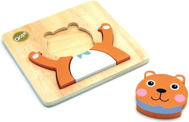Oops První dřevěné puzzle medvídek - obrázek 2