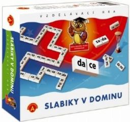 Slabiky v dominu společenská hra vzdělávací v krabici 24x20cm