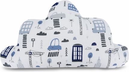 Baby Nellys Bavlněný dětský dekorační polštář, Mráček - Městečko