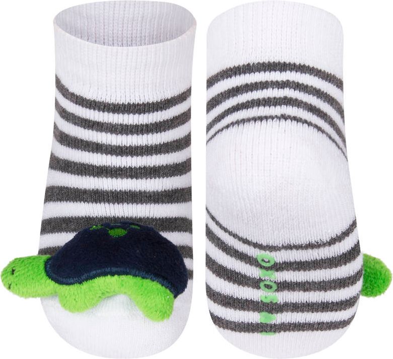 Ponožky s chrastítkem  SOXO, motiv želva Velikost: 0 - 6 měsíců - obrázek 1
