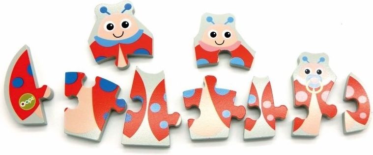 Oops Dřevěné oboustranné puzzle beruška - obrázek 4