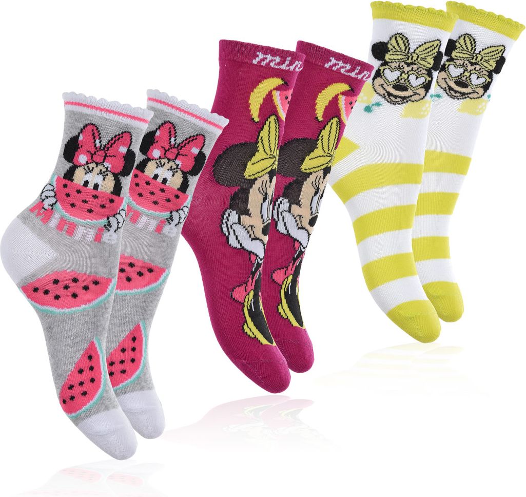 Dívčí ponožky DISNEY MINNIE FRUIT PACK 2 Velikost: 23-26 - obrázek 1