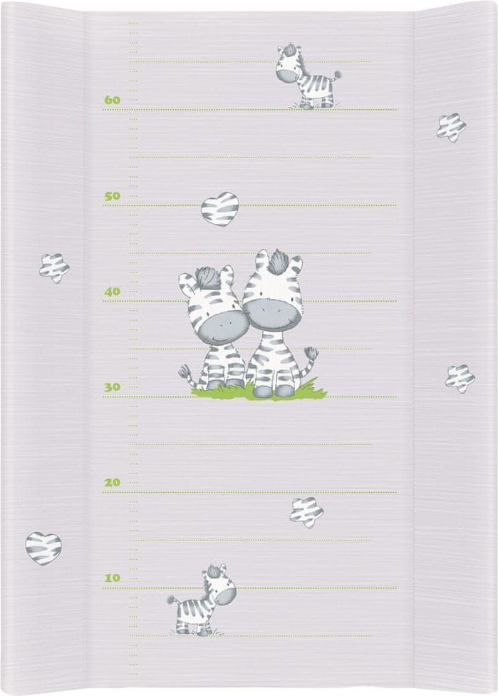 Ceba Baby Podložka přebalovací 2-hranná s pevnou deskou (50x70) Comfort Zebra šedá - obrázek 1