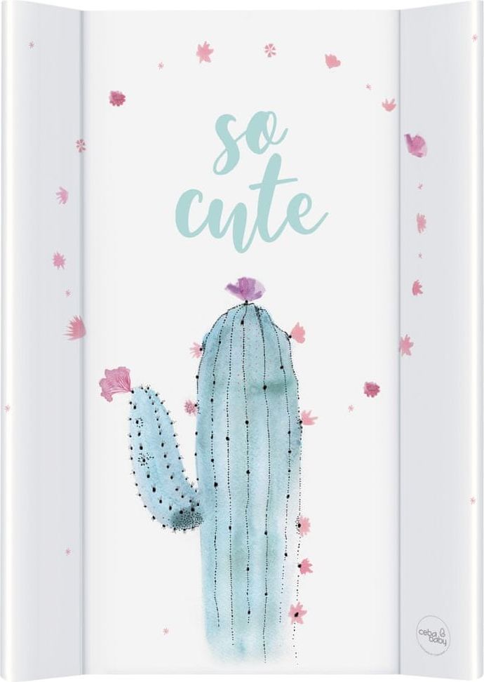 Ceba Baby Podložka přebalovací 2-hranná s pevnou deskou (50x70) Comfort Watercolor World Cactus - obrázek 1