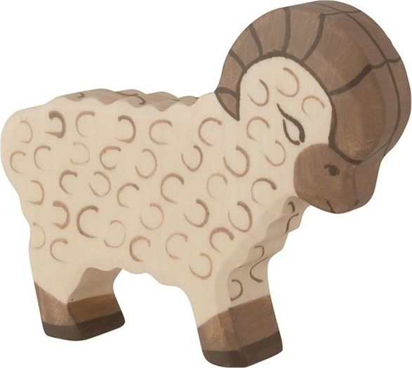 Holztiger - Dřevěné zvířátko, Ovce bílá beran - obrázek 1
