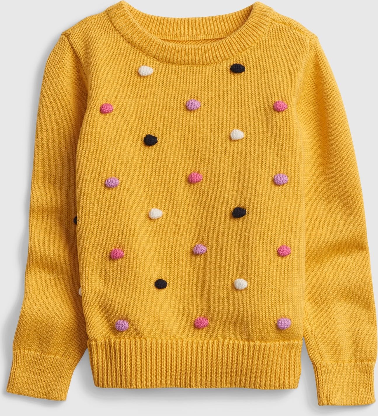 Dívky - Dětský svetr s puntíky Žlutá - 80-86 - obrázek 1