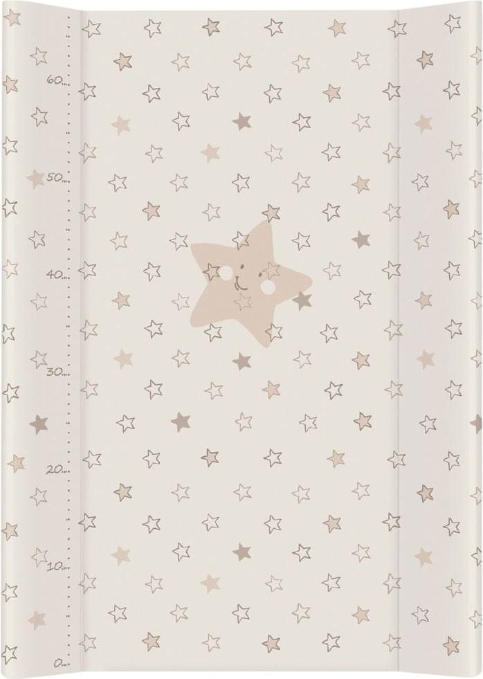 Ceba Baby Podložka přebalovací 2-hranná s pevnou deskou (50x70) Comfort Hvězdy béžová - obrázek 1