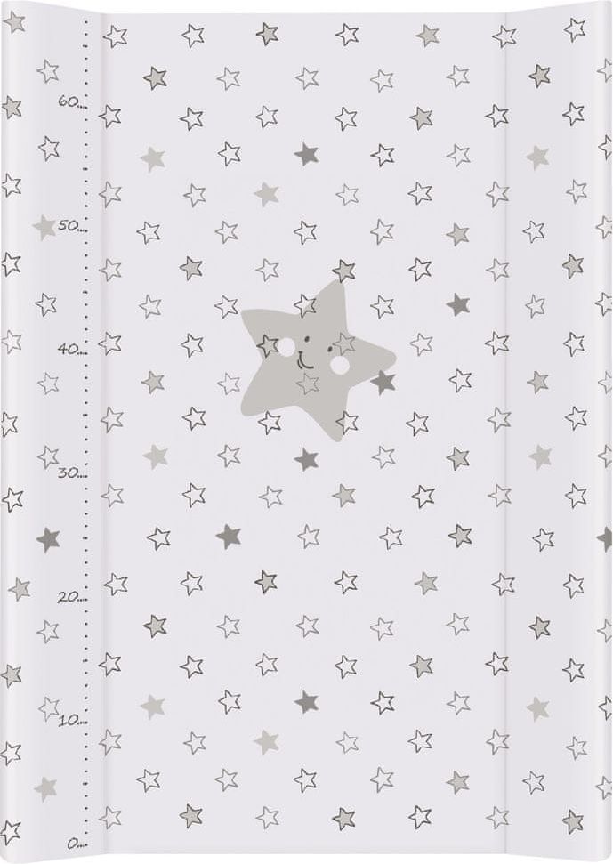Ceba Baby Podložka přebalovací 2-hranná s pevnou deskou (50x70) Comfort Hvězdy šedá - obrázek 1