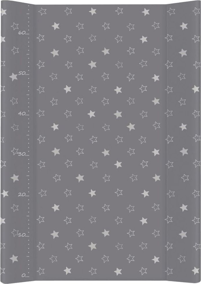 Ceba Baby Podložka přebalovací 2-hranná s pevnou deskou (50x70) Comfort Hvězdy tmavě šedá - obrázek 1