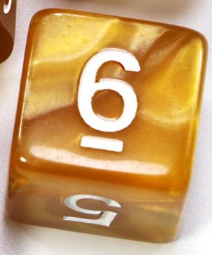 TLAMA games Hrací kostka šestistěnná perleťová Varianta: Žlutočerná d6 - obrázek 6