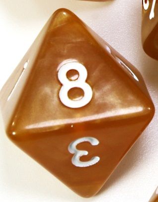 TLAMA games Hrací kostka osmistěnná perleťová Varianta: Černá d8 - obrázek 4