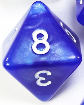TLAMA games Hrací kostka osmistěnná perleťová Varianta: Černá d8 - obrázek 5