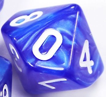 TLAMA games Hrací kostka desetistěnná perleťová Varianta: Modrá d10 - obrázek 1