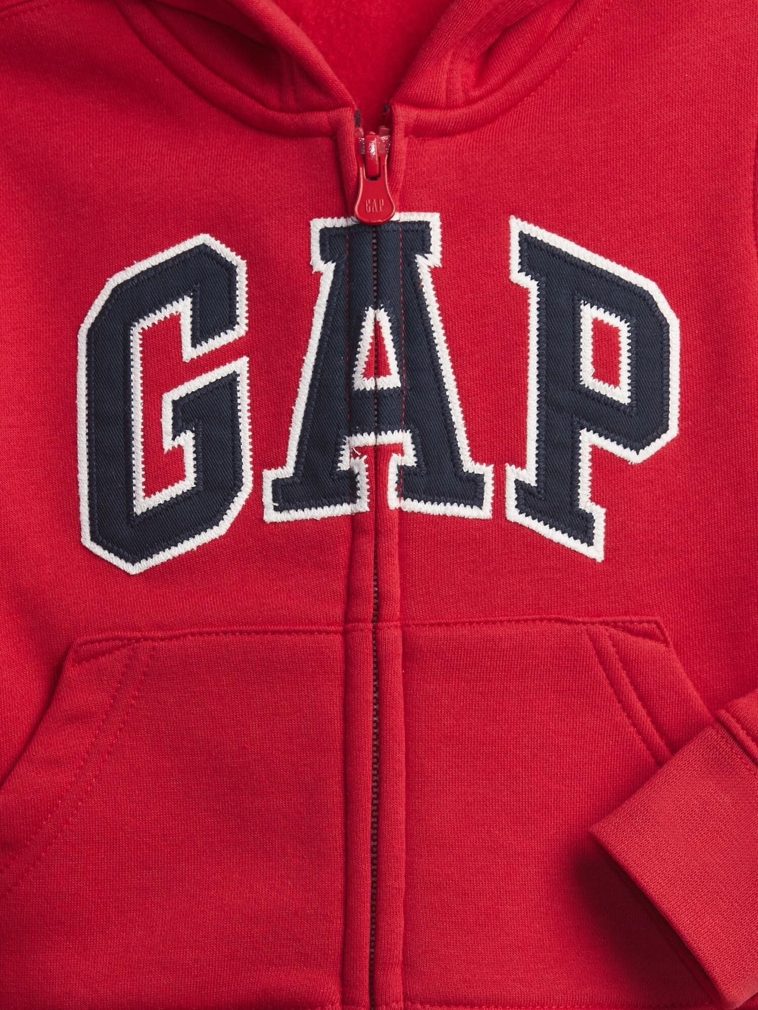 Chlapci - Dětská mikina GAP logo zip hoodie Červená - 92 - obrázek 3