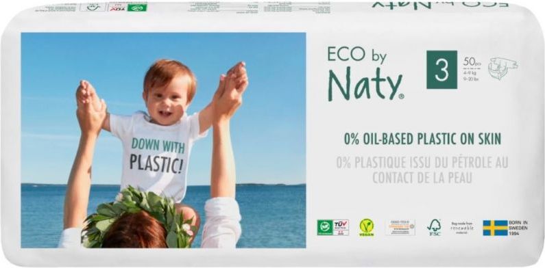 2x ECO BY NATY 3 Midi, 50 ks (4-9 kg) ECONOMY PACK - jednorázové pleny - obrázek 2