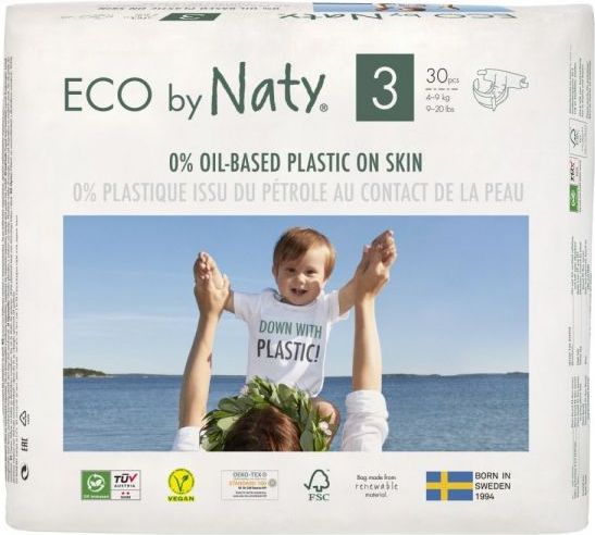 3x ECO BY NATY 3 Midi, 30 ks (4-9 kg) - jednorázové pleny - obrázek 2