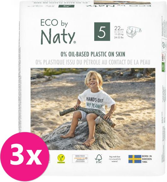 3x ECO BY NATY 5 Junior, 22 ks (11-25 kg) - jednorázové pleny - obrázek 1