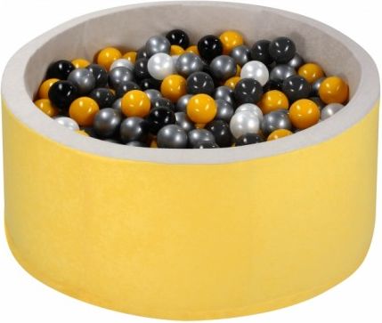 NELLYS Bazén velký pro děti 90x40cm + 200 balónků - žlutý - obrázek 1