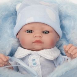 Luxusní panenka/miminko - BERBESA BARBORKA s chlupáčkovou zavinovačkou - 28cm - obrázek 2