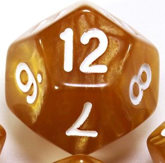 TLAMA games Hrací kostka dvanáctistěnná perleťová Barva: karamelová - obrázek 1