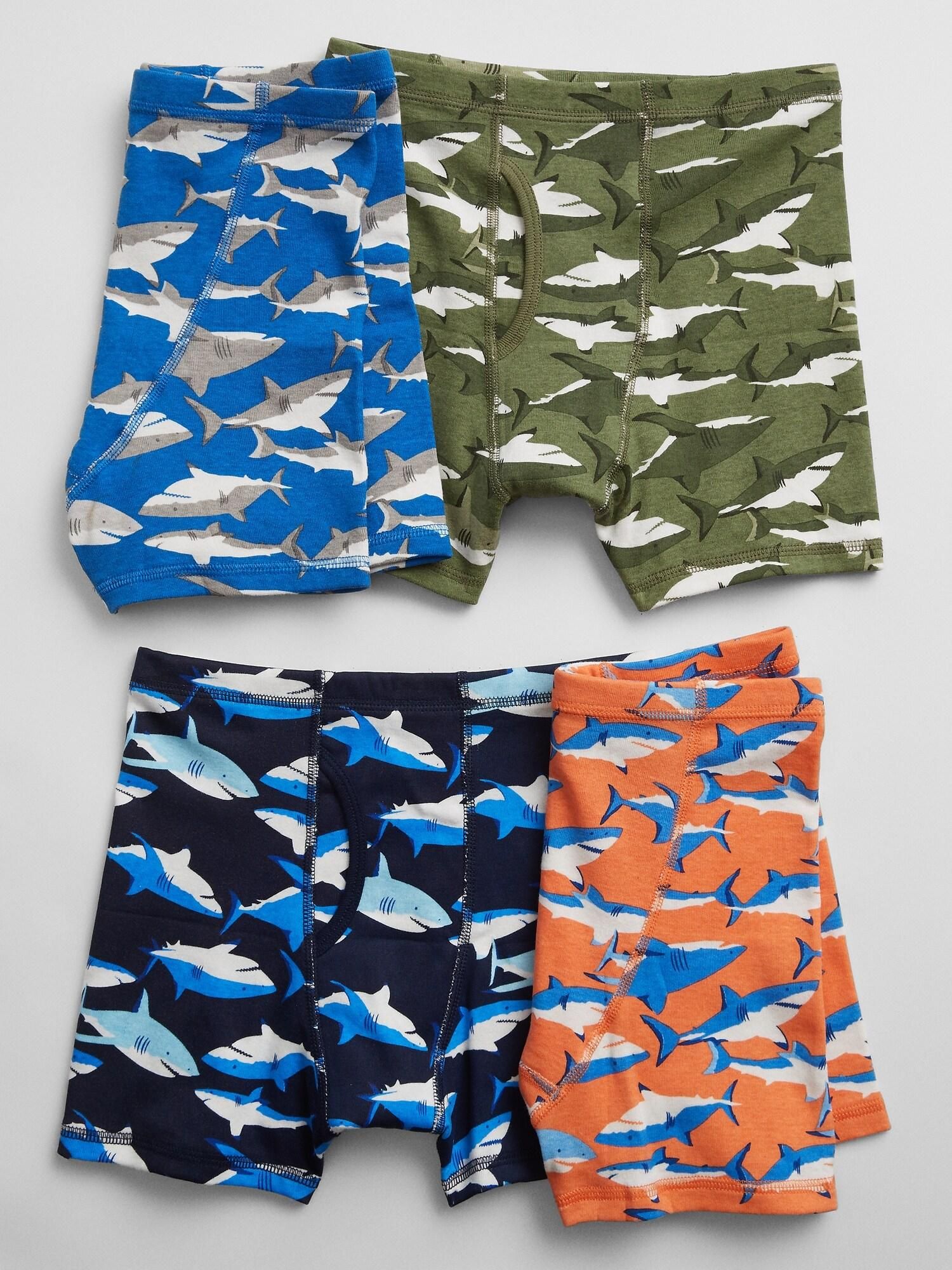 Chlapci - Dětské boxerky shark graphic briefs, 4ks Zelená - 146 - obrázek 1