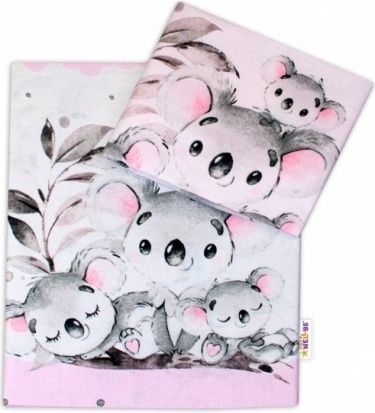 2-dílné bavlněné povlečení Baby Nellys - Medvídek Koala - růžový, Velikost povlečení 120x90 - obrázek 1
