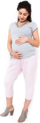 Be MaaMaa Těhotenské teplákové kalhoty Tonya 3/4 - světle růžové - obrázek 1