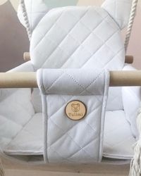 Stylová dětská houpačka Velvet - LUX MEDVÍDEK bílá - Tulimi - obrázek 3