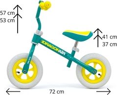 Dětské odrážedlo ocelová konstrukce - KOLO DRAGON AIR mint - MillyMally - obrázek 2