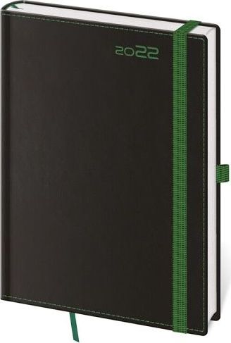 Diář týdenní Black Green s poutkem na propisku A5 2022 / 14,5cm x 20,5cm / DB423-3-22 - obrázek 1
