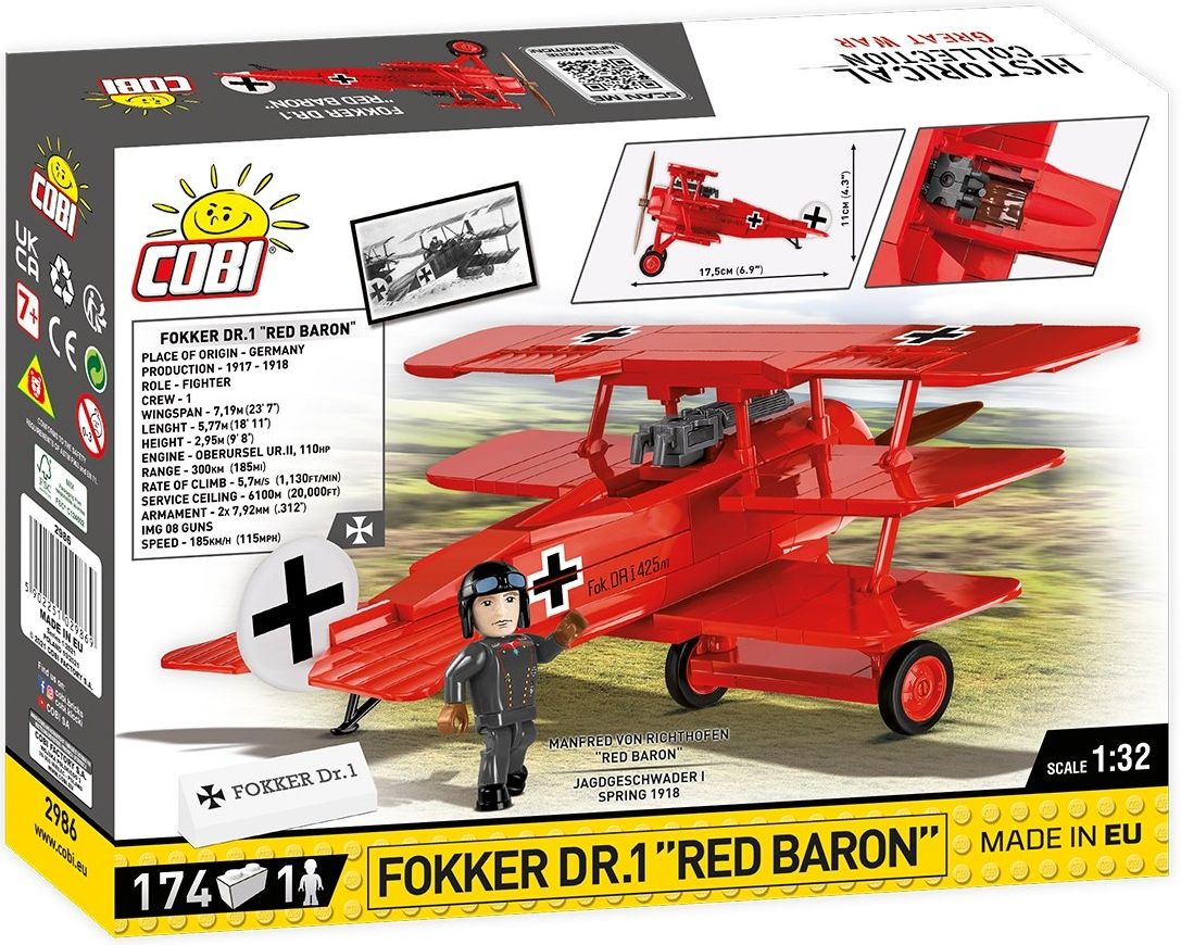 Cobi 2986 Fokker Dr.I RED BARON - obrázek 4
