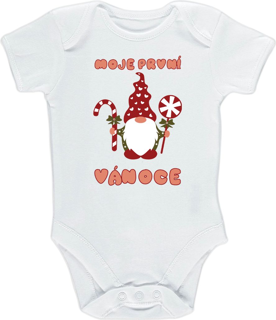 Kojenecké body Ellie Bee, krátký nebo dlouhý rukáv, barva bílá, motiv "Moje první Vánoce" Velikost: 0 - 3 měsíce (56 - 62cm), Rukáv: dlouhý - obrázek 3