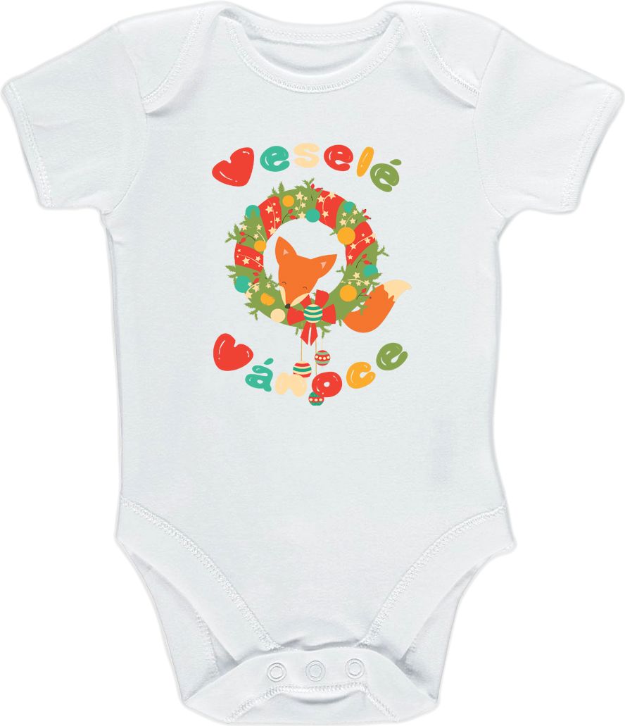 Kojenecké body Ellie Bee, krátký nebo dlouhý rukáv, barva bílá, motiv "Veselé Vánoce" Velikost: 0 - 3 měsíce (56 - 62cm), Rukáv: dlouhý - obrázek 3