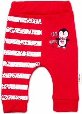 Baby Nellys Kojenecké tepláčky Cool Winter, červené, Velikost koj. oblečení 74 (6-9m) - obrázek 1