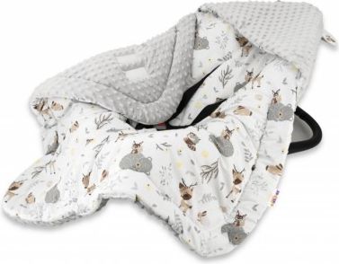 Baby Nellys Oteplená zavin. deka s kapucí minky+bavlna, 90 x 90 cm, New Forest Friends - obrázek 1