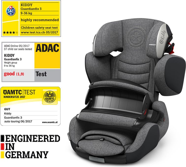 KIDDY Autosedačka Guardianfix3 9-36 kg Stone Grey Melange - Silver Grey - obrázek 1
