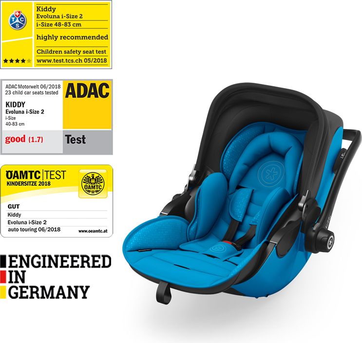 KIDDY Autosedačka Evoluna i-size 2 + Isofix základna 40-83 cm Summer Blue - obrázek 1