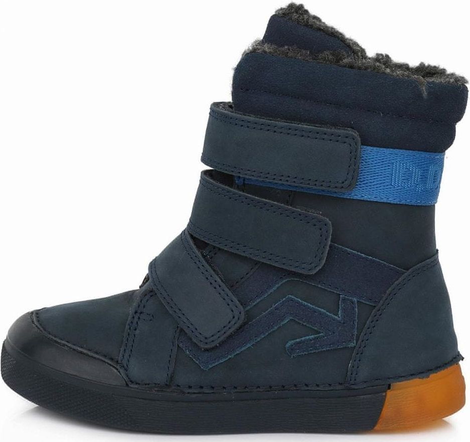 D-D-step chlapecká zimní kožená kotníčková obuv W068-200A tmavě modrá 31 - obrázek 1