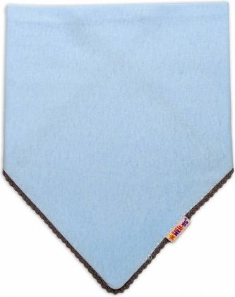 Dětský bavlněný šátek na krk s mini bambulkami Baby Nellys - modrý/šedý lem - obrázek 1