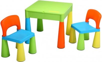 Dětská sada stoleček a dvě židličky NEW BABY multi color, Multicolor - obrázek 1