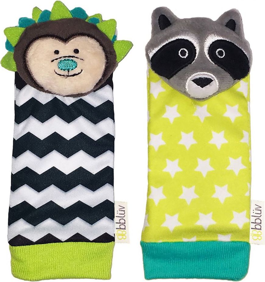 BBLÜV Chrastítka na nohu Düo Hedgehog & Racoon 2021 - obrázek 1