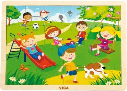 Dětské dřevěné puzzle Viga Jaro, Multicolor - obrázek 1