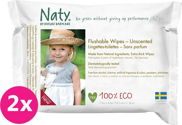 2x ECO BY NATY Ubrousky vlhčené toaletní Eco 42 ks - obrázek 1