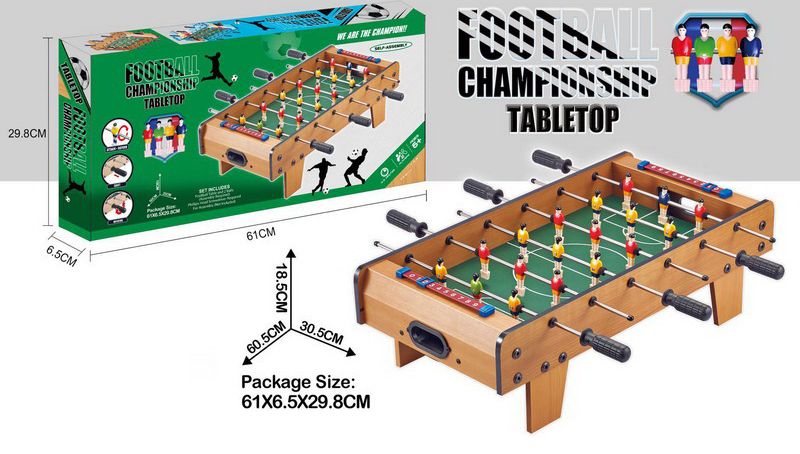 Fotbal stolní dřevěný 60,5x30,5x18,5 cm - obrázek 1