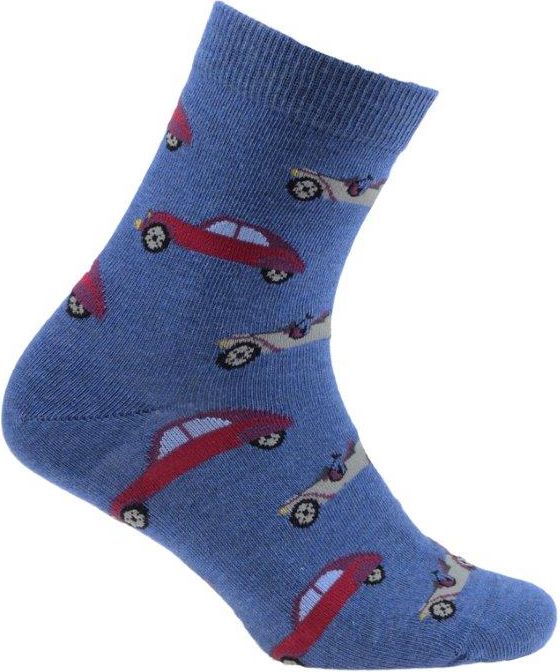 Chlapecké vzorované ponožky WOLA AUTA modrý melír Velikost: 21-23 - obrázek 1