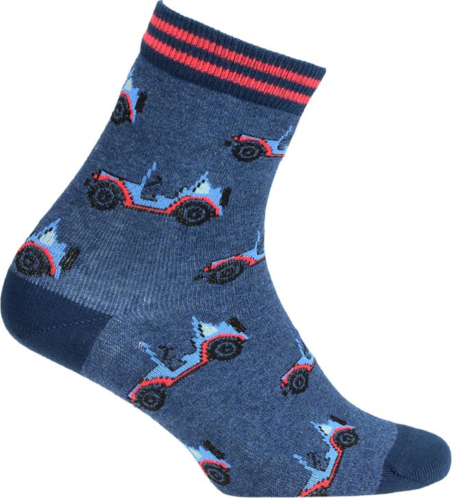 Chlapecké vzorované ponožky WOLA OLD CAR modré Velikost: 21-23 - obrázek 1