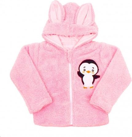Zimní dětská mikina New Baby Penguin růžová, Růžová, 80 (9-12m) - obrázek 1