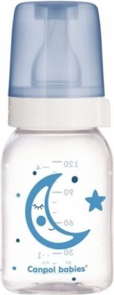 Canpol Babies Skleněná lahvička 120 ml Měsíček - modrá - obrázek 1